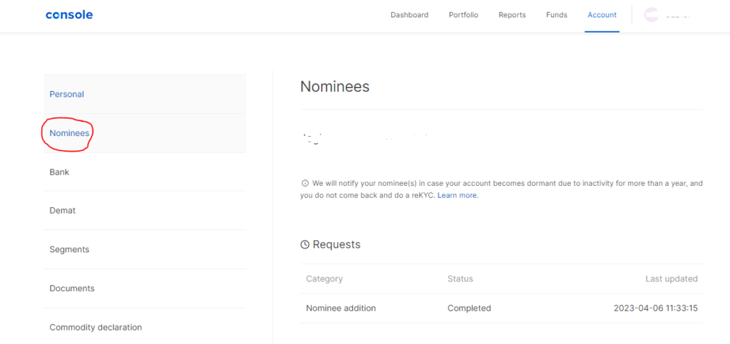 How to Add Nominee In Zerodha Kite Mobile App
